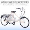 Adult Tricycle Trikes,3-Wheel Bikes,24 Inch Wheels 7 Speed Cruiser Bicycles with Large Shopping Basket for Women and Men